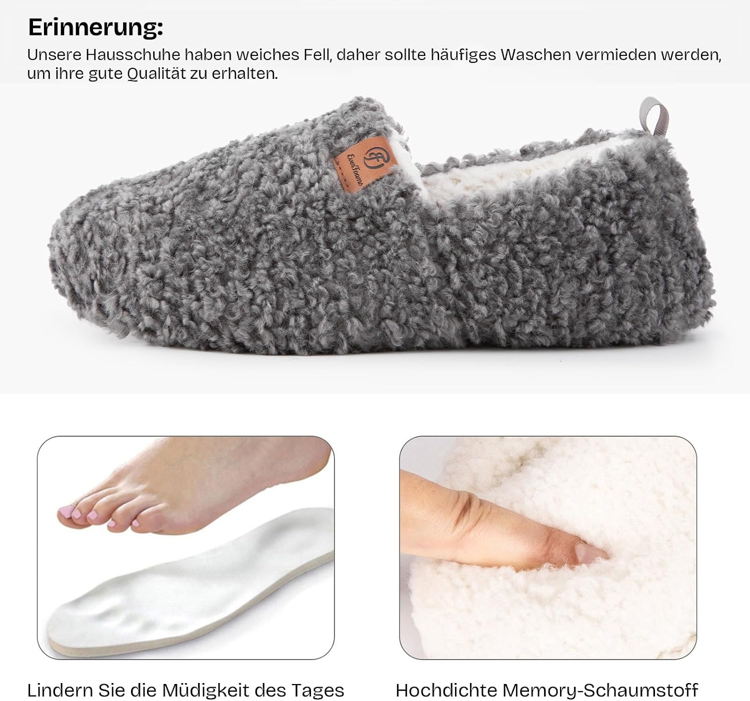 Warm Closed Slippers Faux Wool Memory Foam – Cozy Home, Relaxation