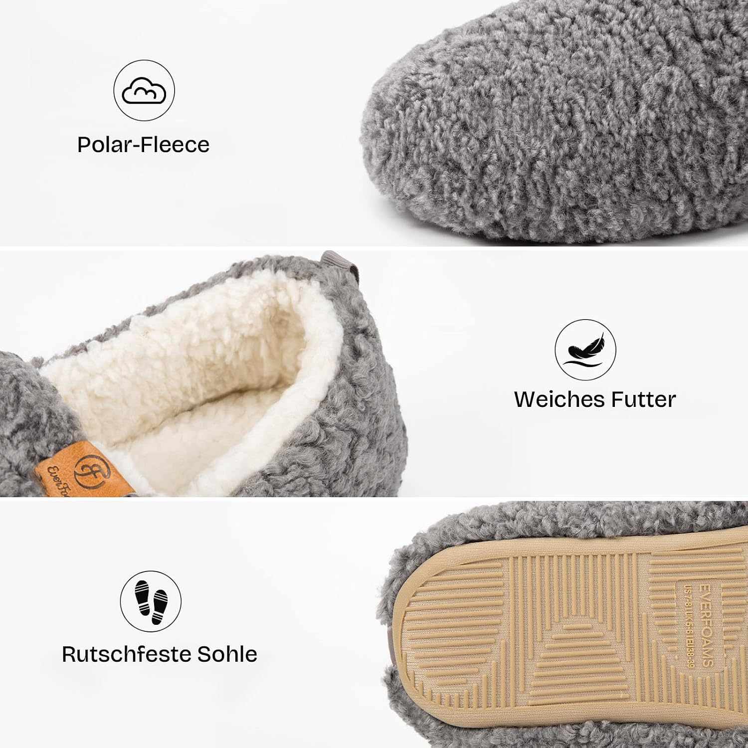 Warm Closed Slippers Faux Wool Memory Foam – Cozy Home, Relaxation
