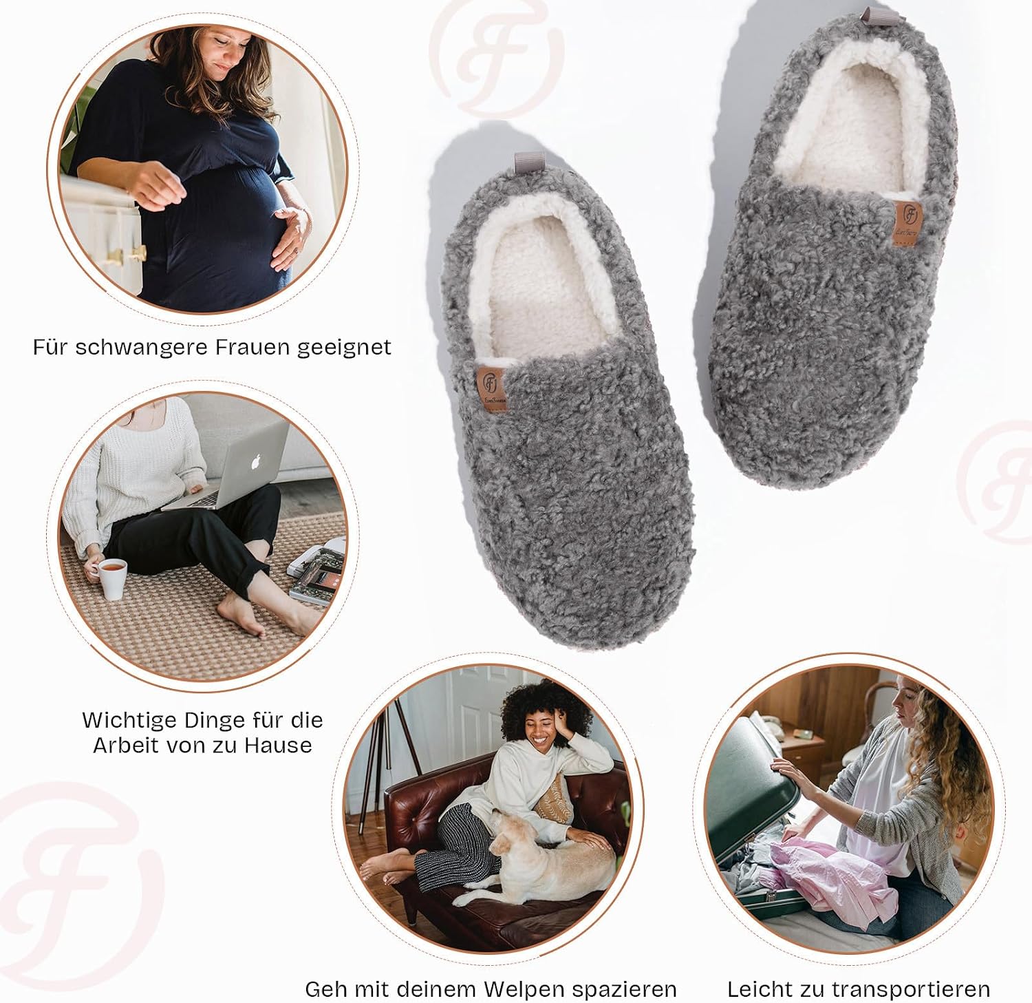 Warm Closed Slippers Faux Wool Memory Foam – Cozy Home, Relaxation