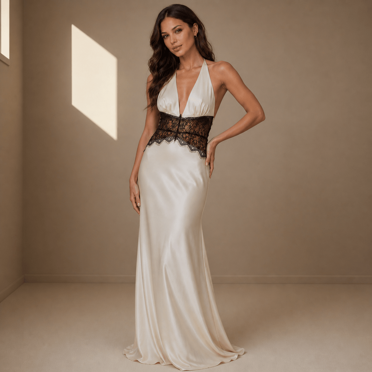 White satin dress