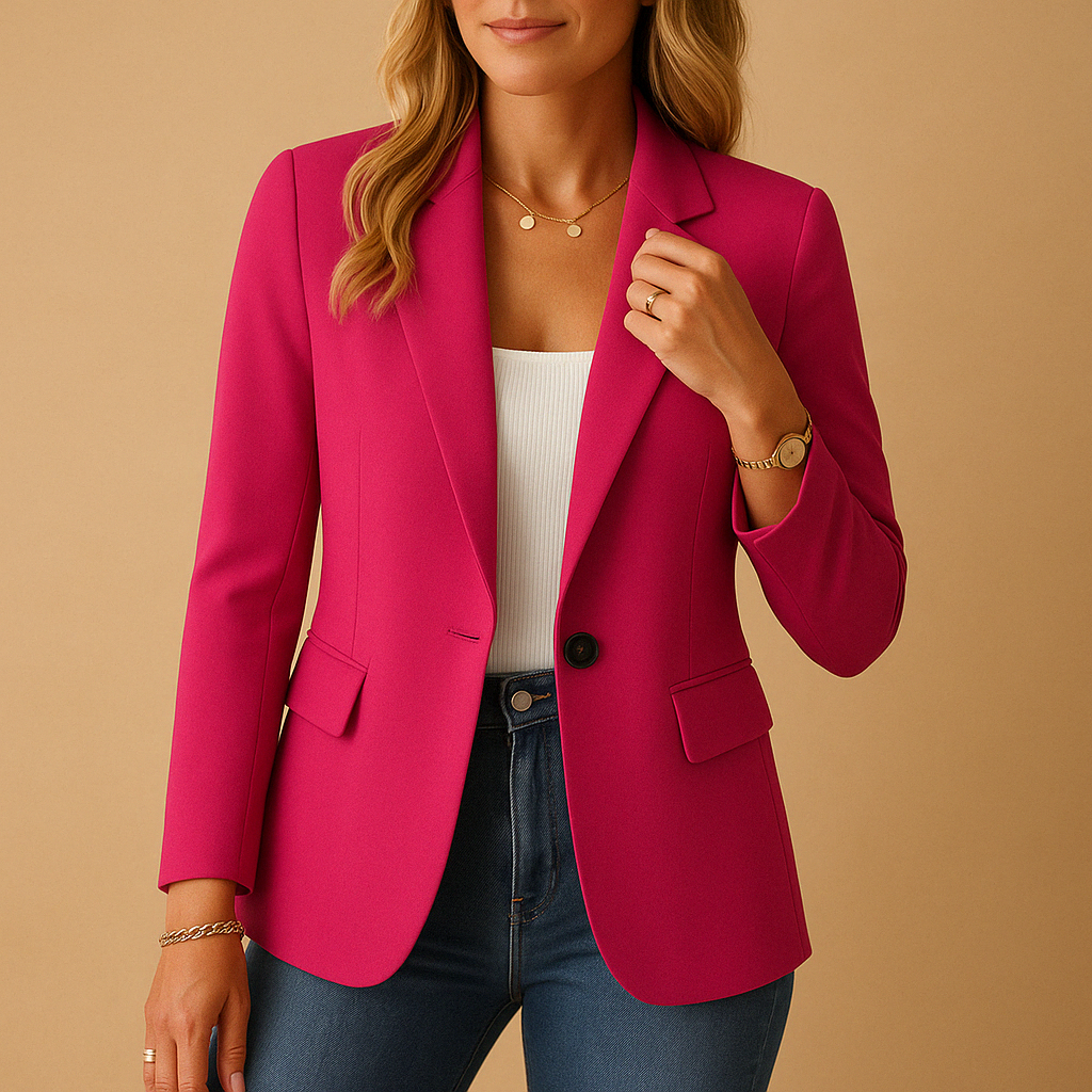 Fitted Tailored Blazer in Soft Fabric for Professional and Casual Wear