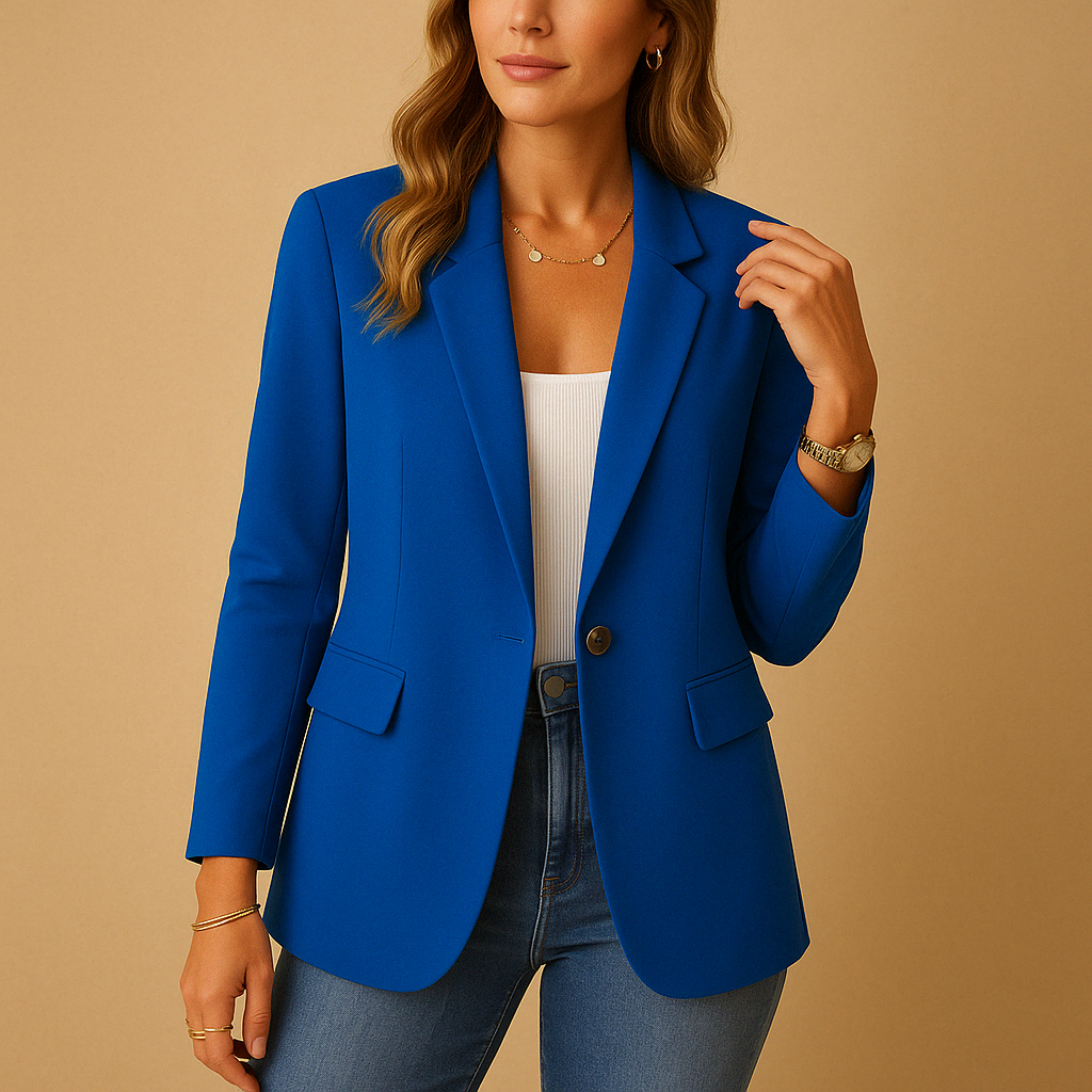 Fitted Tailored Blazer in Soft Fabric for Professional and Casual Wear
