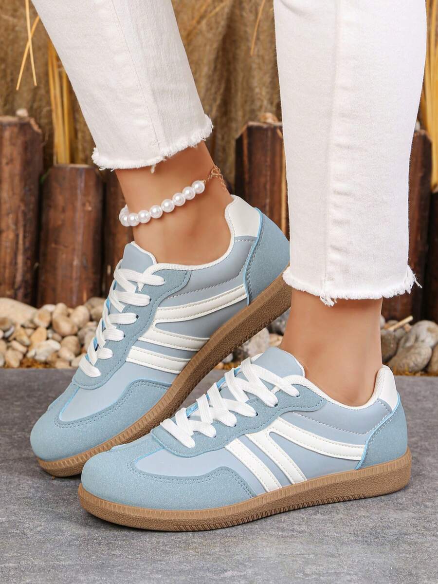Women's Flat Fashion Sports Shoes, Lace-Up Mesh Tennis – Casual, Streetwear