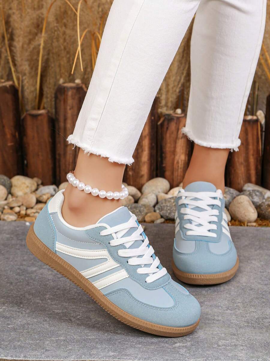 Women's Flat Fashion Sports Shoes, Lace-Up Mesh Tennis – Casual, Streetwear