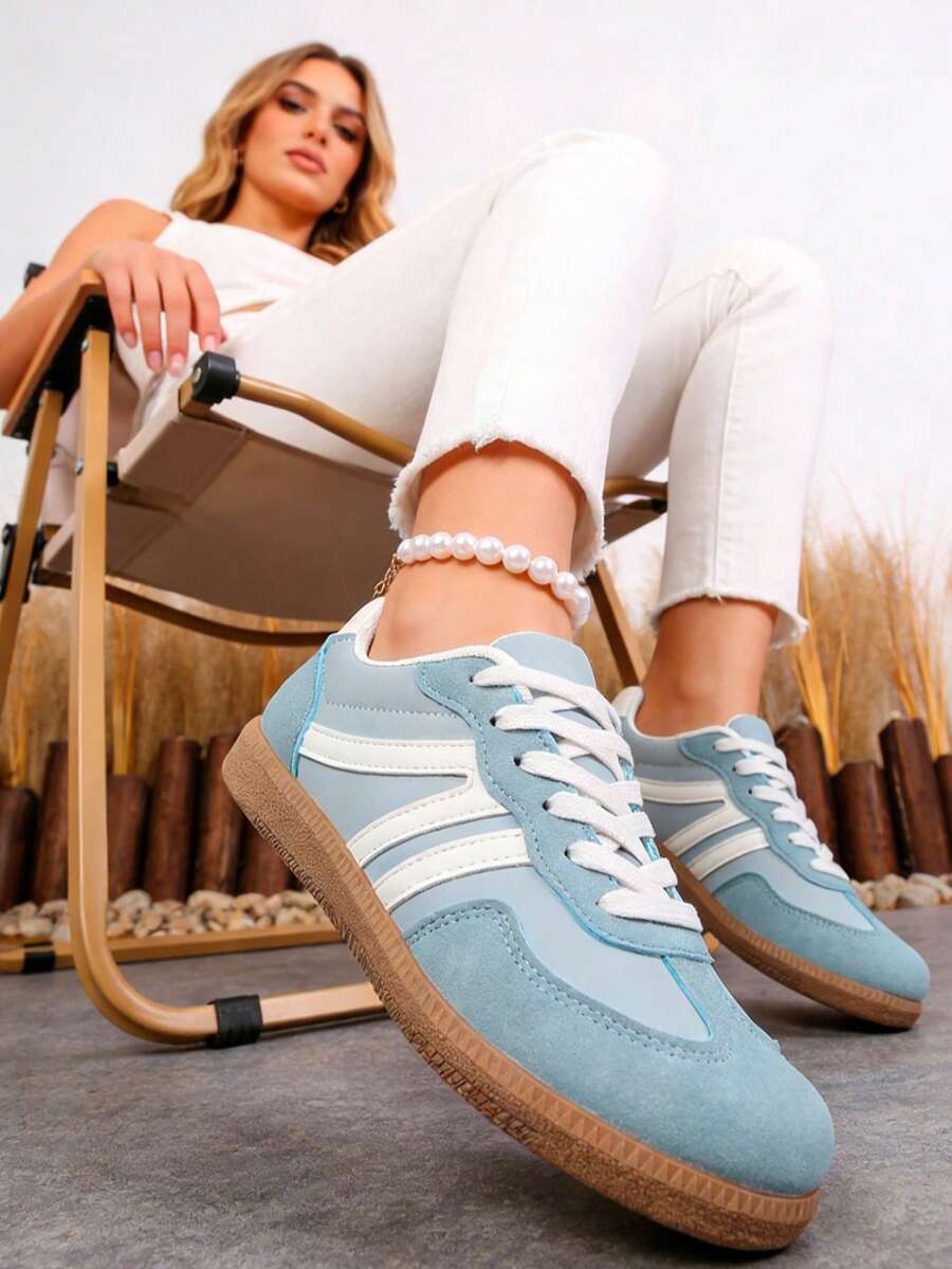 Women's Flat Fashion Sports Shoes, Lace-Up Mesh Tennis – Casual, Streetwear
