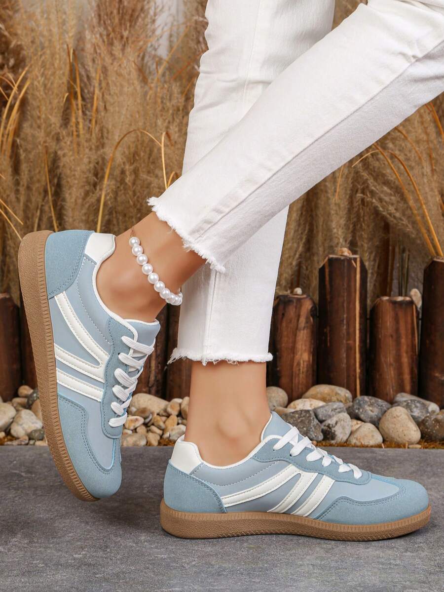 Women's Flat Fashion Sports Shoes, Lace-Up Mesh Tennis – Casual, Streetwear