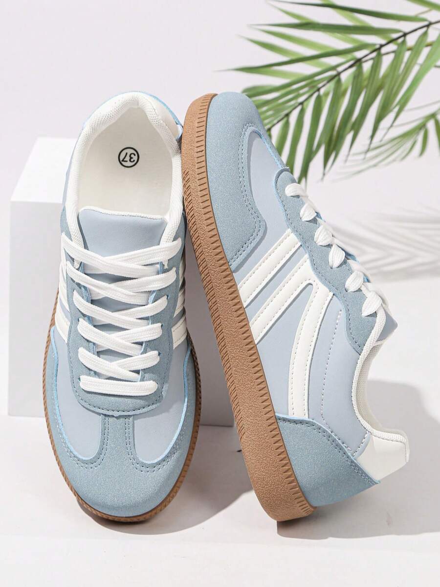 Women's Flat Fashion Sports Shoes, Lace-Up Mesh Tennis – Casual, Streetwear