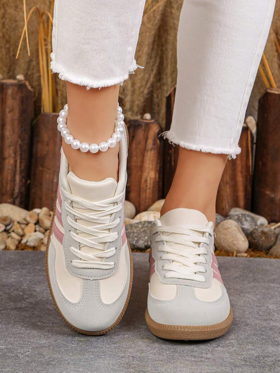 Women's Flat Fashion Sports Shoes, Lace-Up Mesh Tennis – Casual, Streetwear