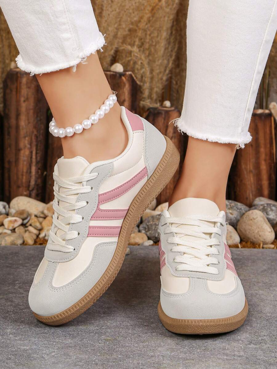 Women's Flat Fashion Sports Shoes, Lace-Up Mesh Tennis – Casual, Streetwear