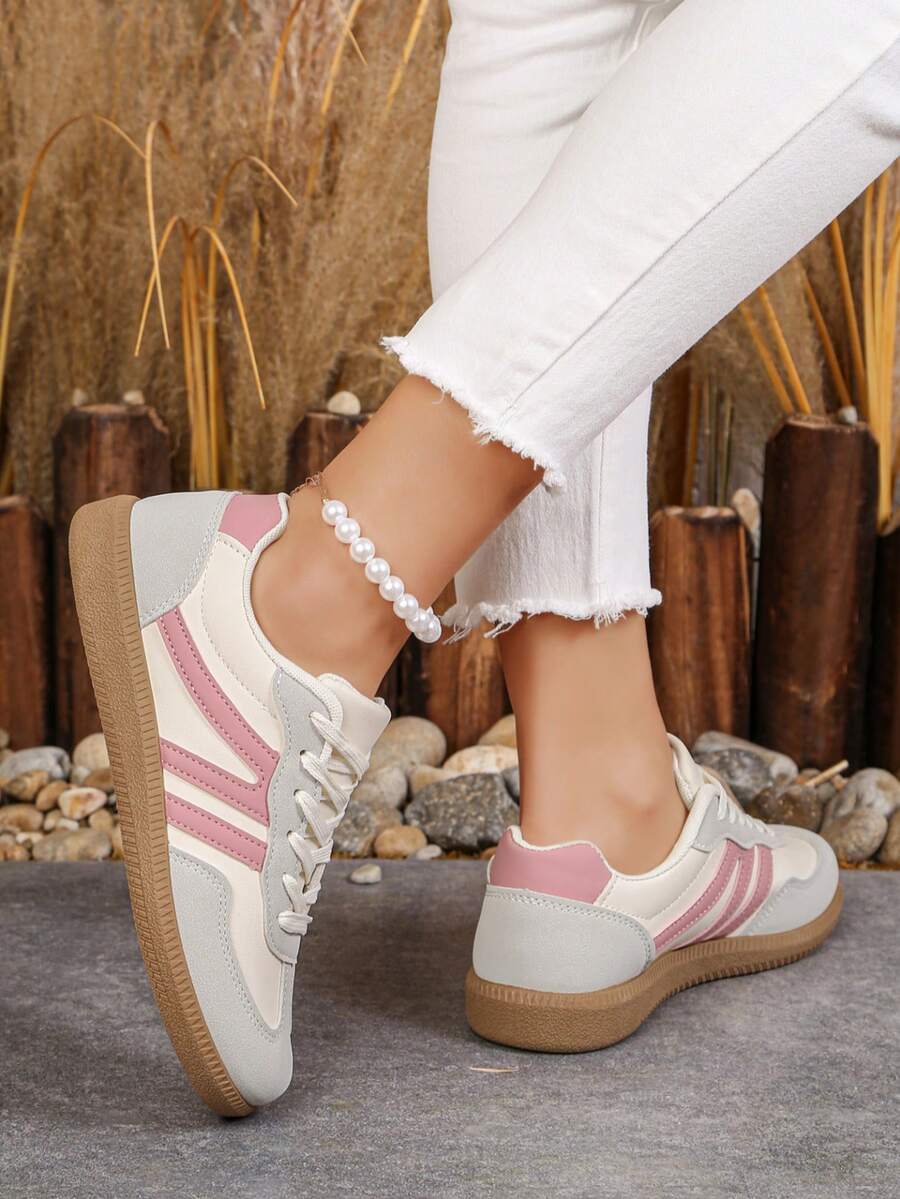 Women's Flat Fashion Sports Shoes, Lace-Up Mesh Tennis – Casual, Streetwear