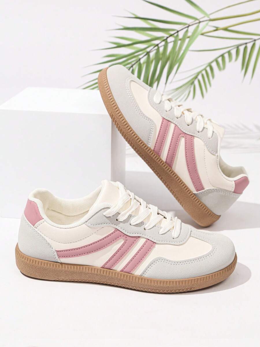 Women's Flat Fashion Sports Shoes, Lace-Up Mesh Tennis – Casual, Streetwear