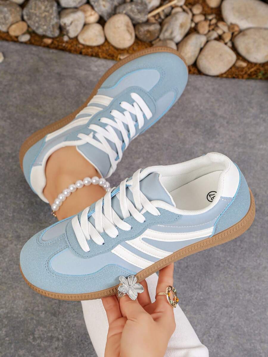 Women's Flat Fashion Sports Shoes, Lace-Up Mesh Tennis – Casual, Streetwear