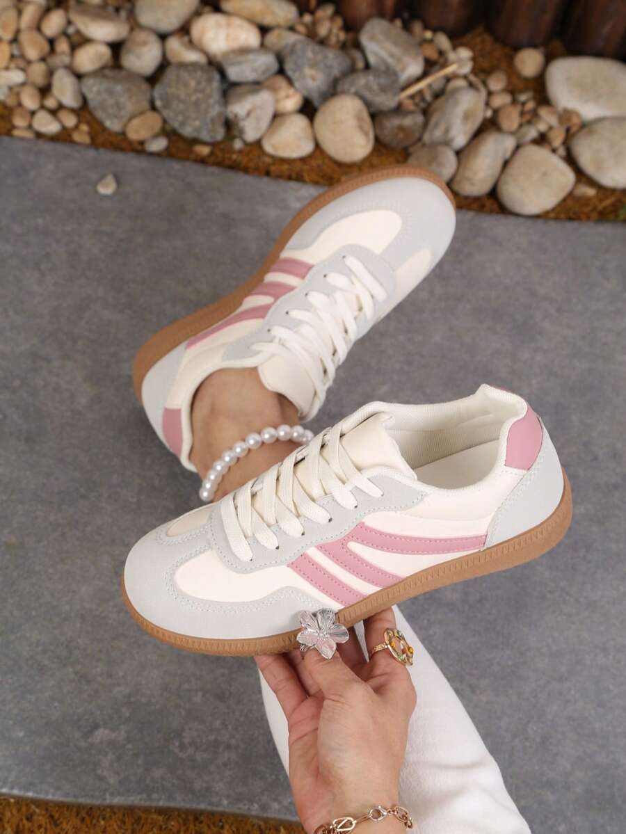 Women's Flat Fashion Sports Shoes, Lace-Up Mesh Tennis – Casual, Streetwear