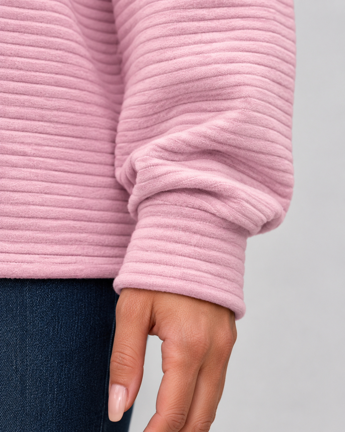 Women's Ribbed Quarter-Zip Pullover Sweater – Casual, Office