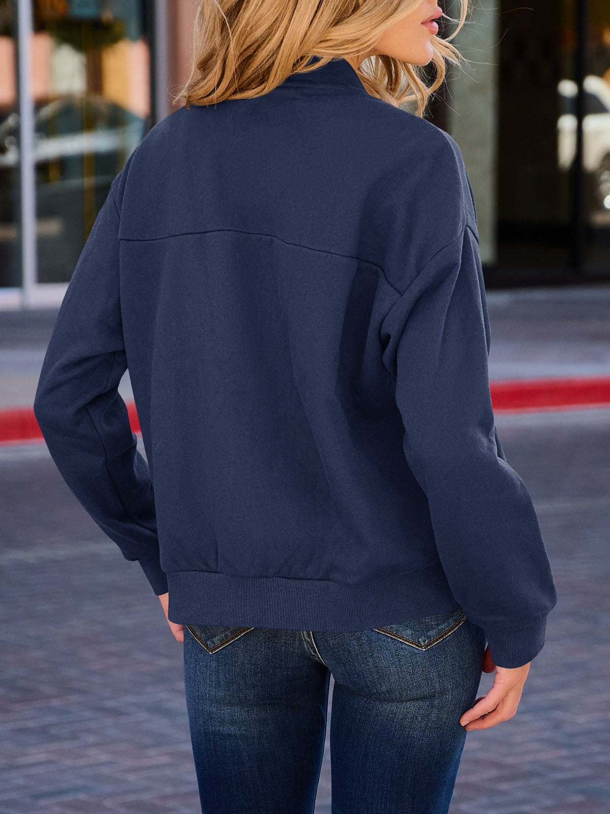 Zip Up Long Sleeve Jacket with Pockets – Casual Wear, Outdoor Activities