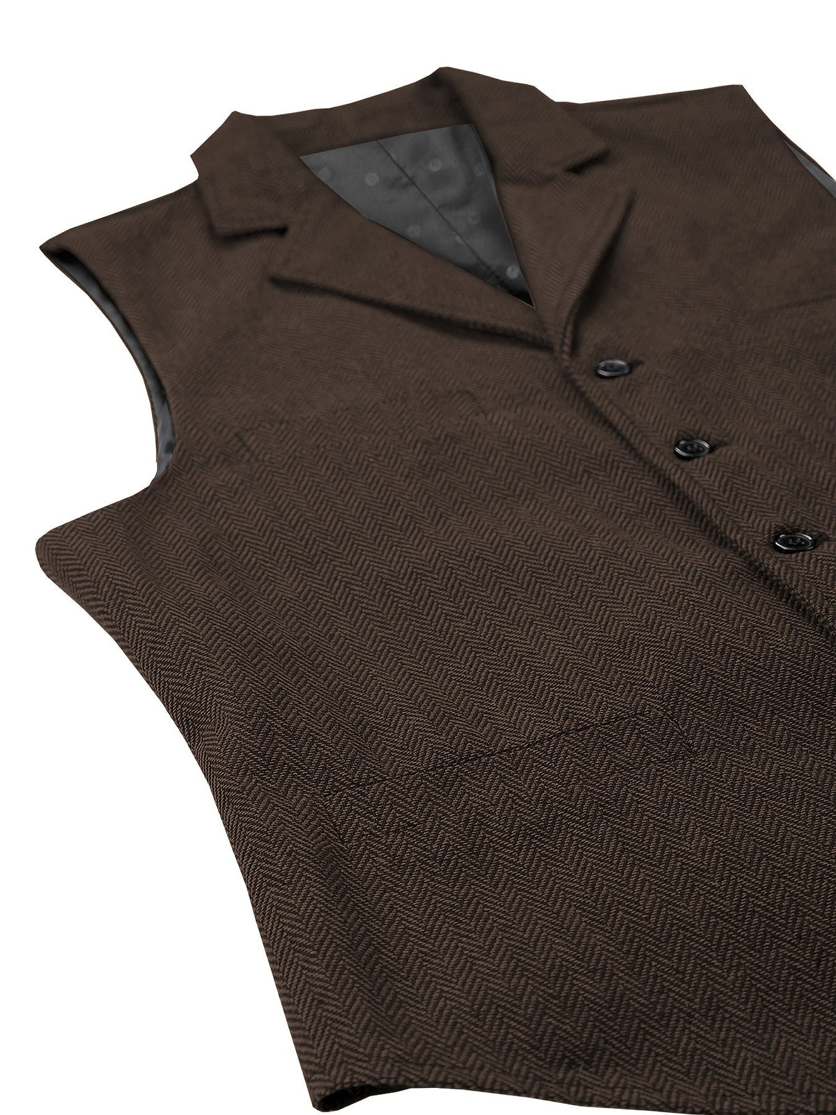 Herringbone Waistcoat in Refined Fabric for Formal or Smart-Casual Wear