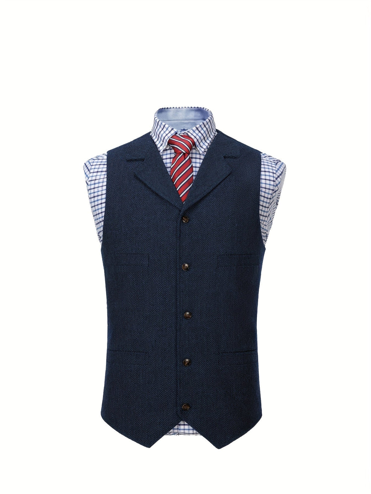 Herringbone Vest for Men | Heritage Style | Warm Wool Blend | Casual Wear