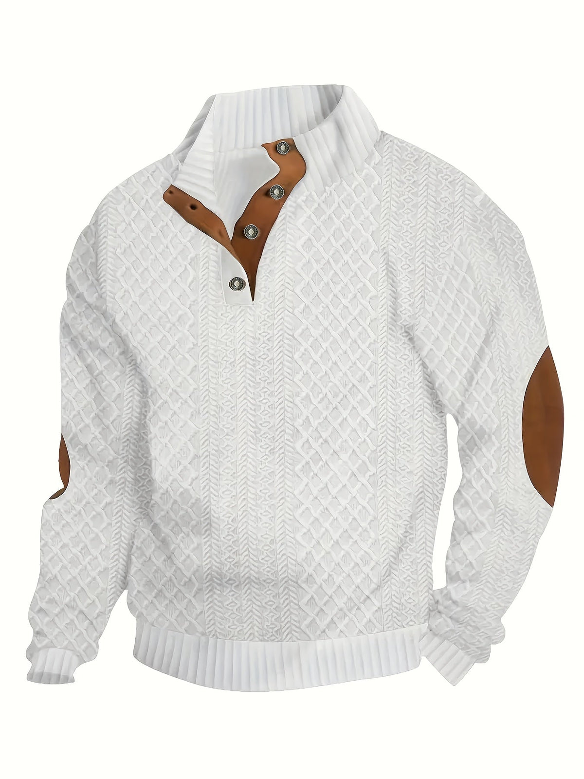 Stand Collar Button Henley Sweater for Men | Comfortable Knit Casual Wear