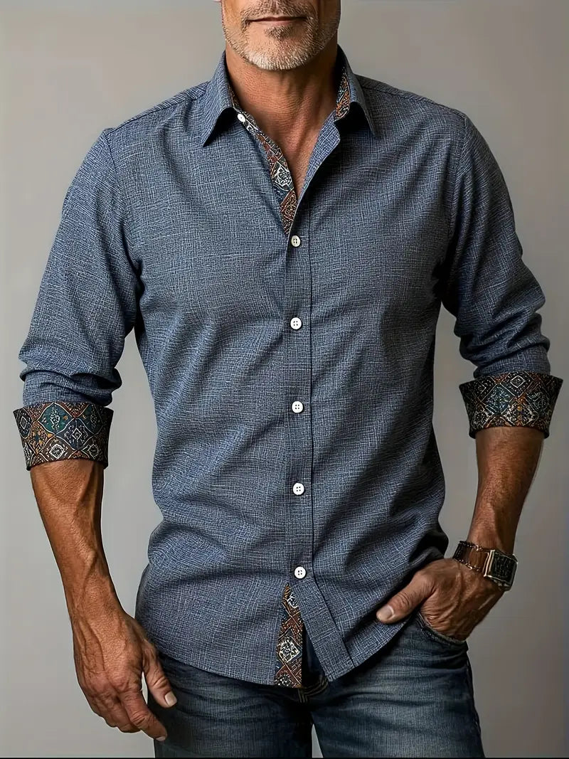 Tailored Button-Up Shirt | Cotton Blend | Classic Fit | Men's Dress Shirt