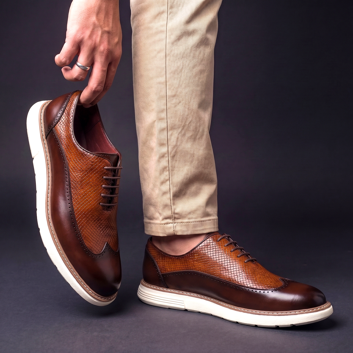 Modern Wingtip Oxfords for Men | Leather Dress Shoes for Formal Wear
