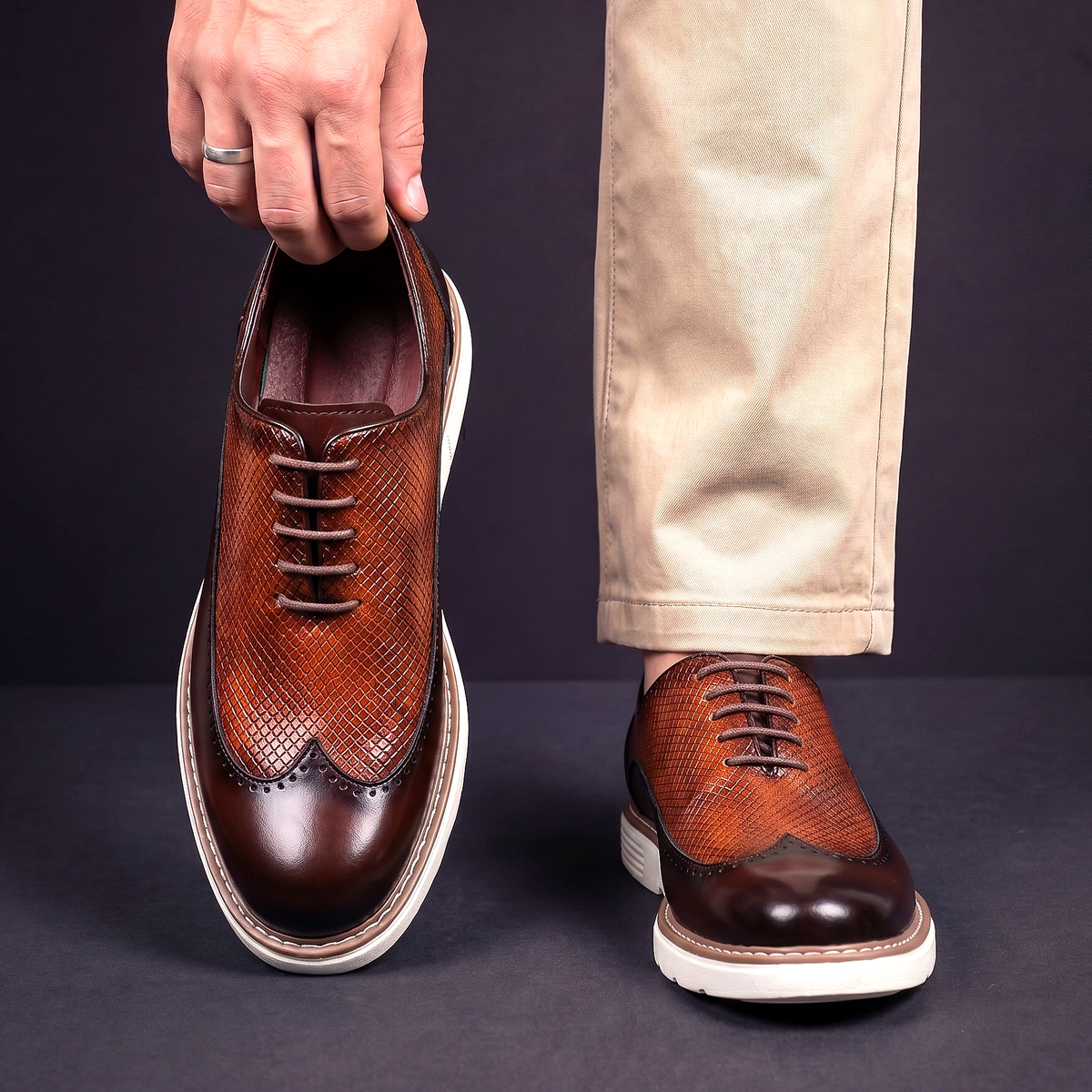 Modern Wingtip Oxfords for Men | Leather Dress Shoes for Formal Wear