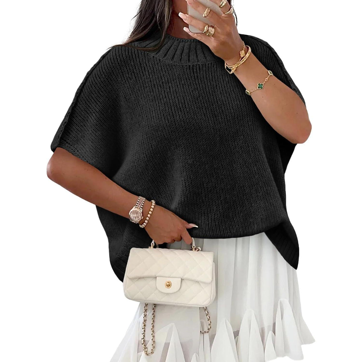 Oversized Women's Knit Sweater - Cozy Casual Pullover for Everyday Wear