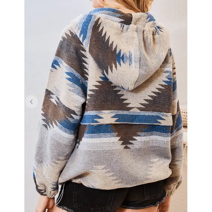 Aztec Pattern Women's Hoodie - Cozy Cotton Blend Casual Sweatshirt - Satinni