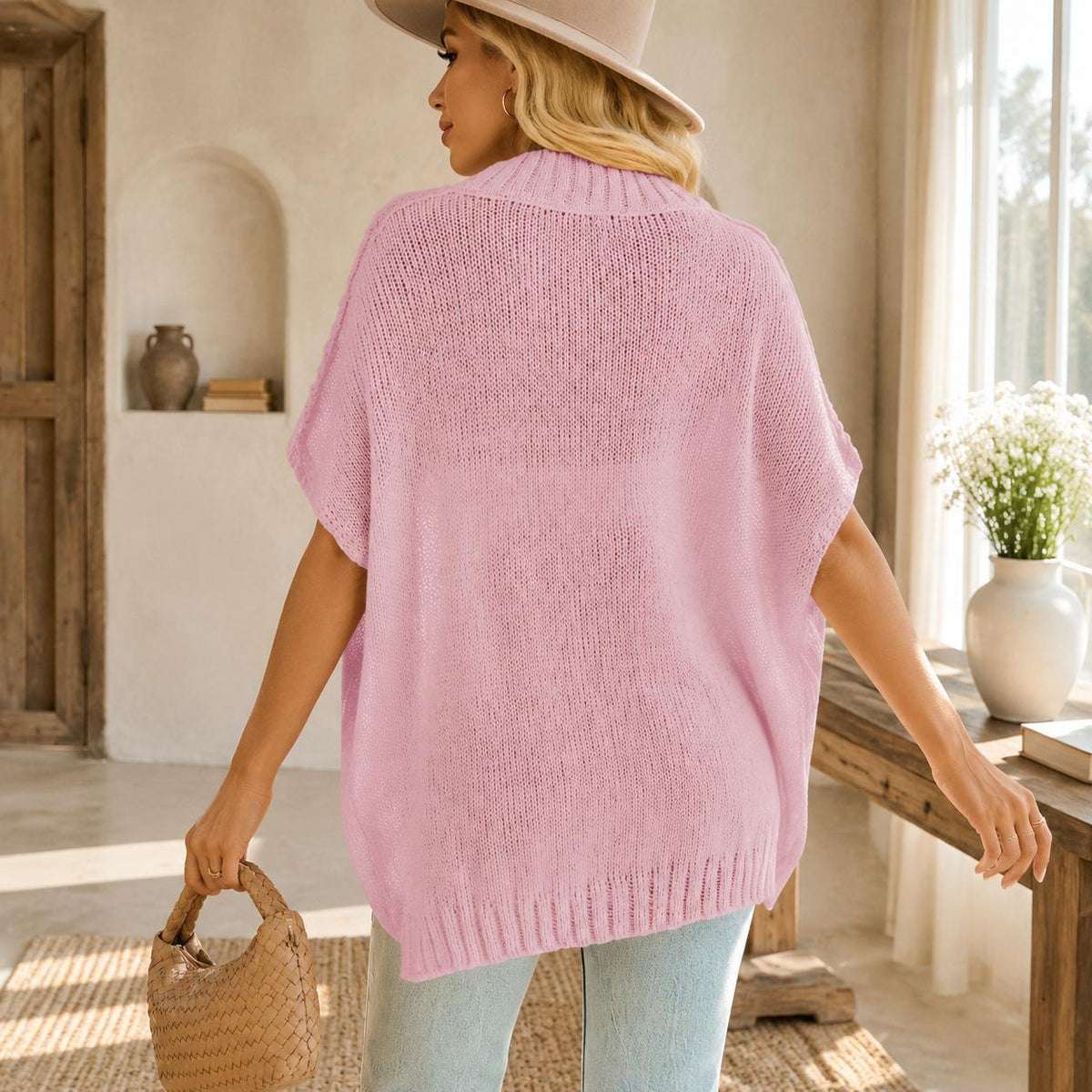 Oversized Women's Knit Sweater - Cozy Casual Pullover for Everyday Wear