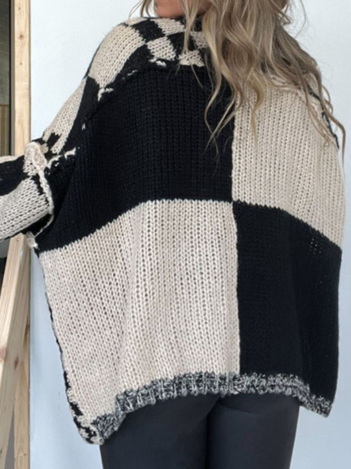 Plaid Long Sleeve Open Front Cardigan for Women - Cozy Knit Layering Piece