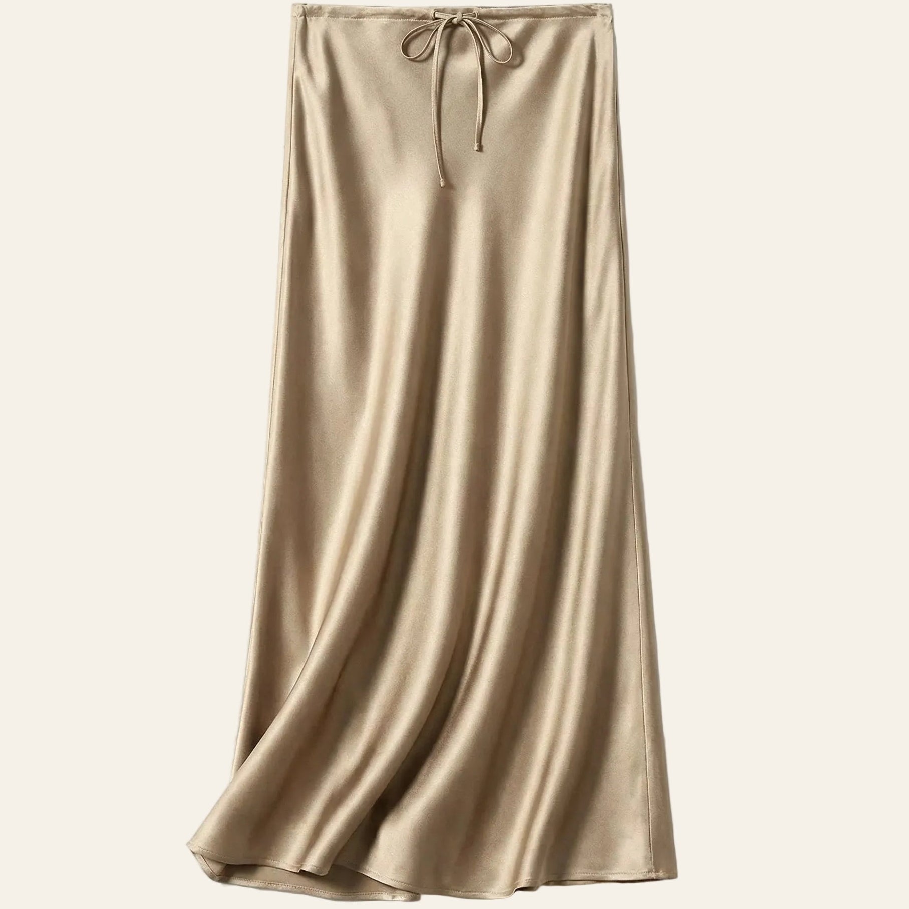Beige Satin Skirt - Satinni