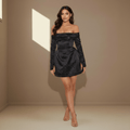 Black satin dress - Satinni