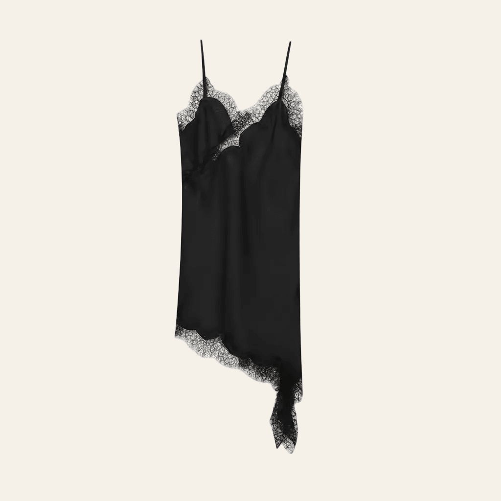 Black satin dress - Satinni
