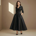 Black satin dress - Satinni