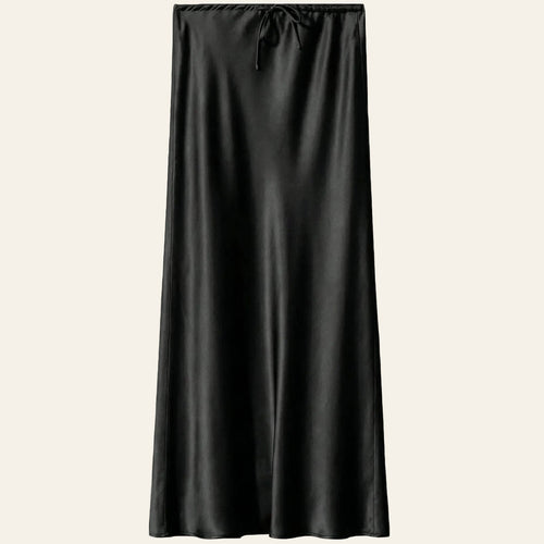 Black Satin Skirt - Satinni