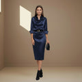 Blue satin dress - Satinni
