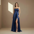 Blue satin dress - Satinni