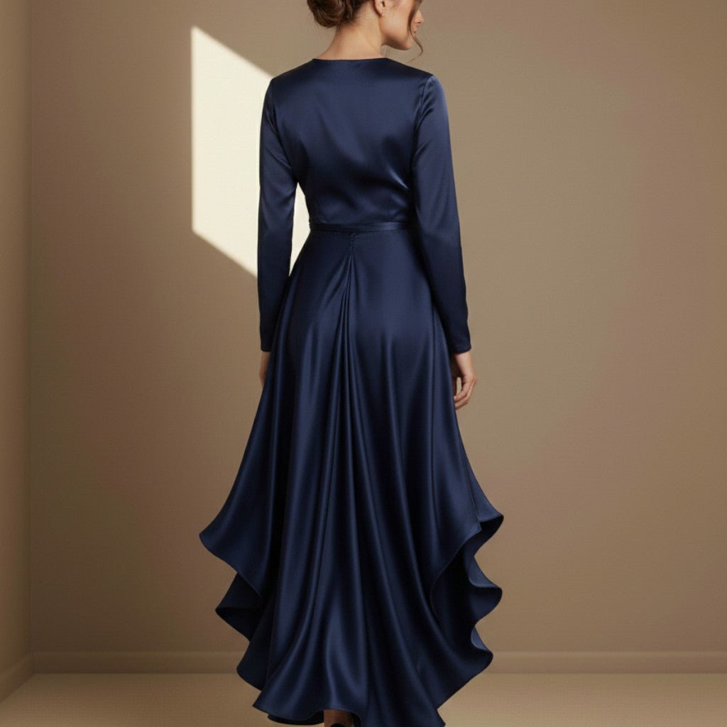 Blue satin dress - Satinni