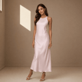 Blush pink satin dress - Satinni