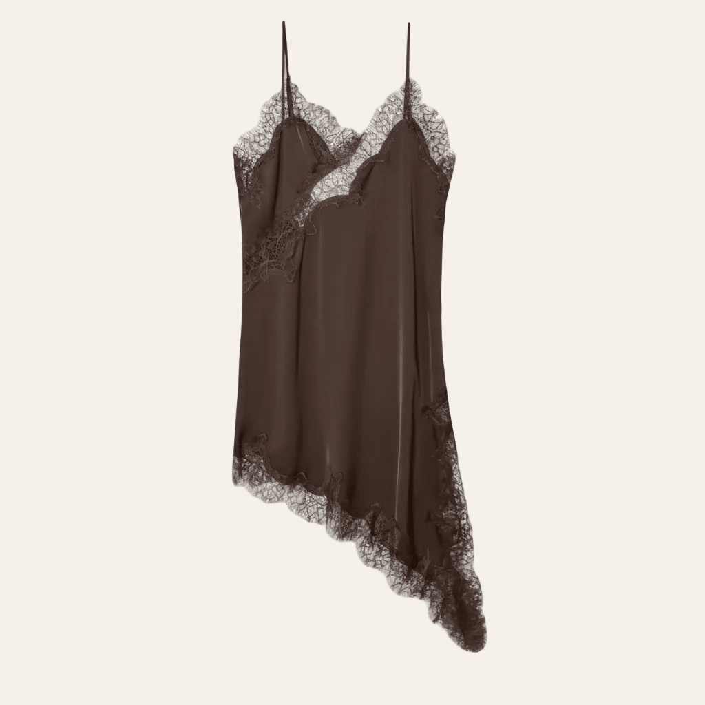 Brown satin dress - Satinni