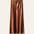 Brown Satin Skirt - Satinni