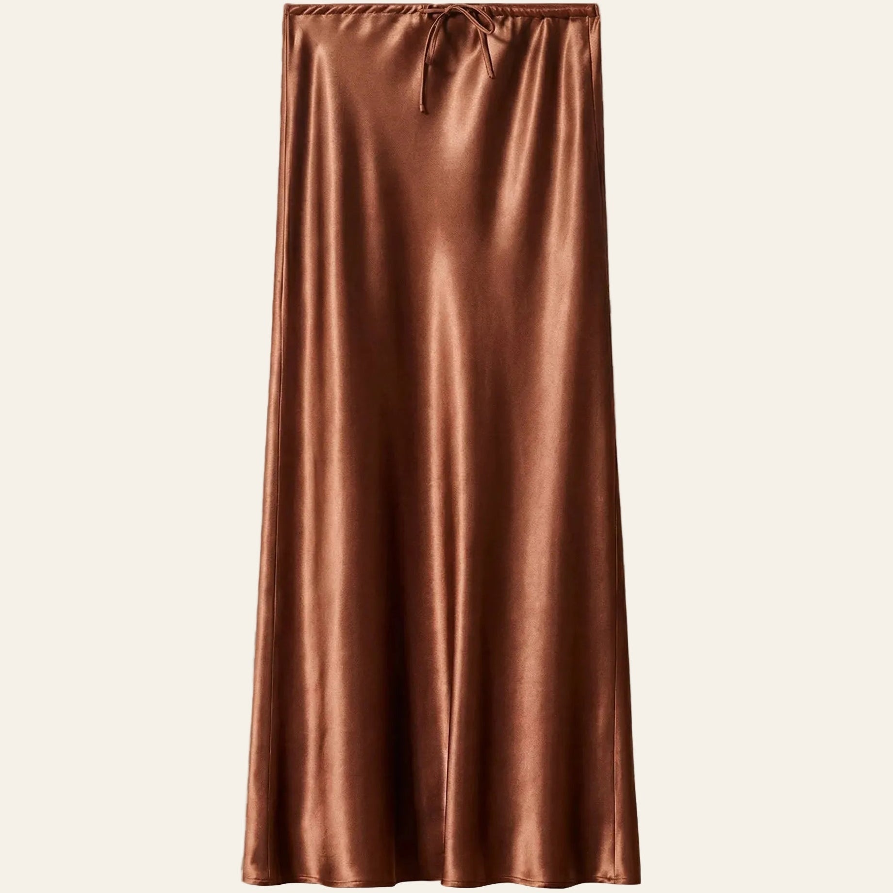 Brown Satin Skirt - Satinni