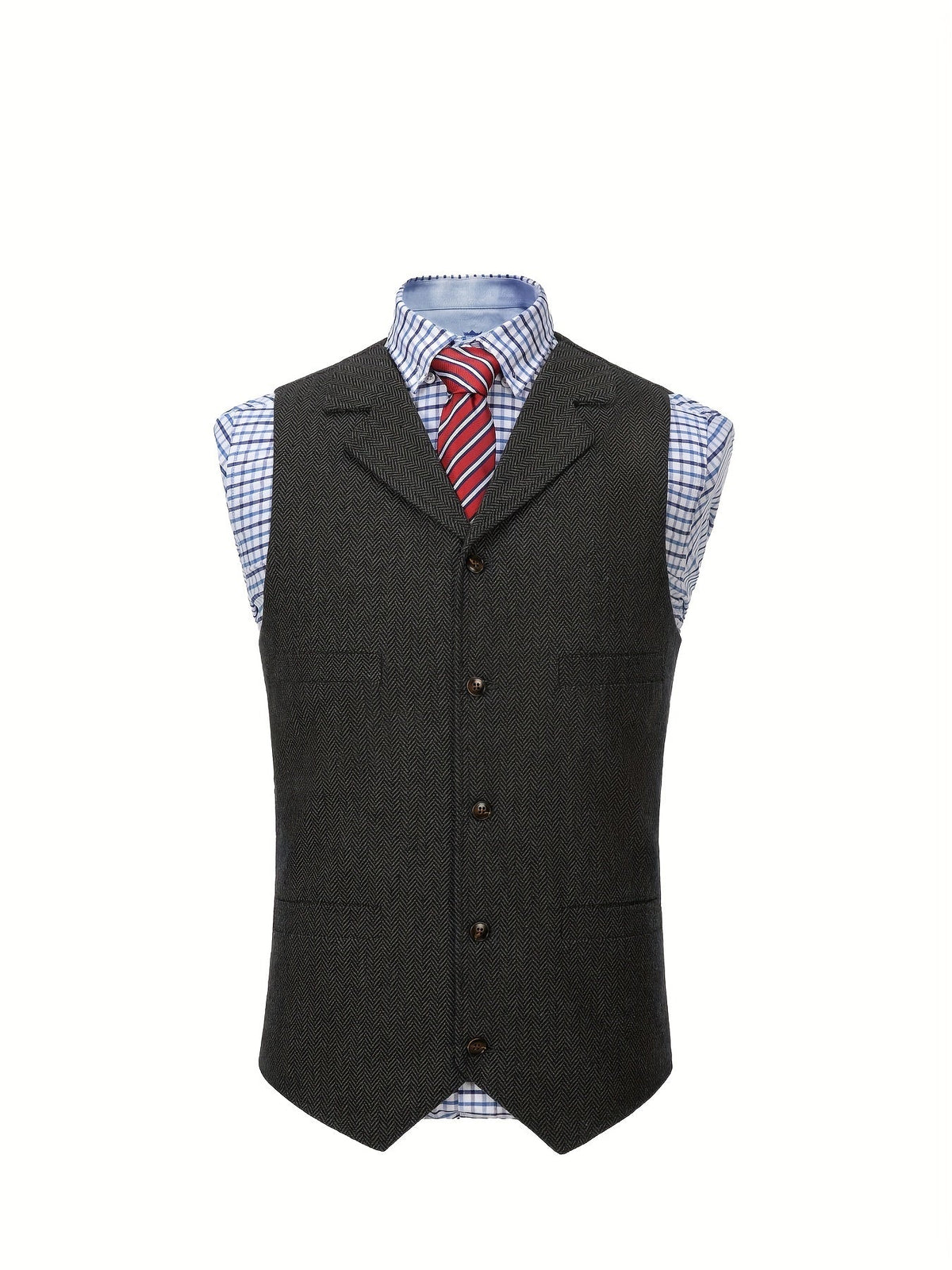 Herringbone Vest for Men | Heritage Style | Warm Wool Blend | Casual Wear