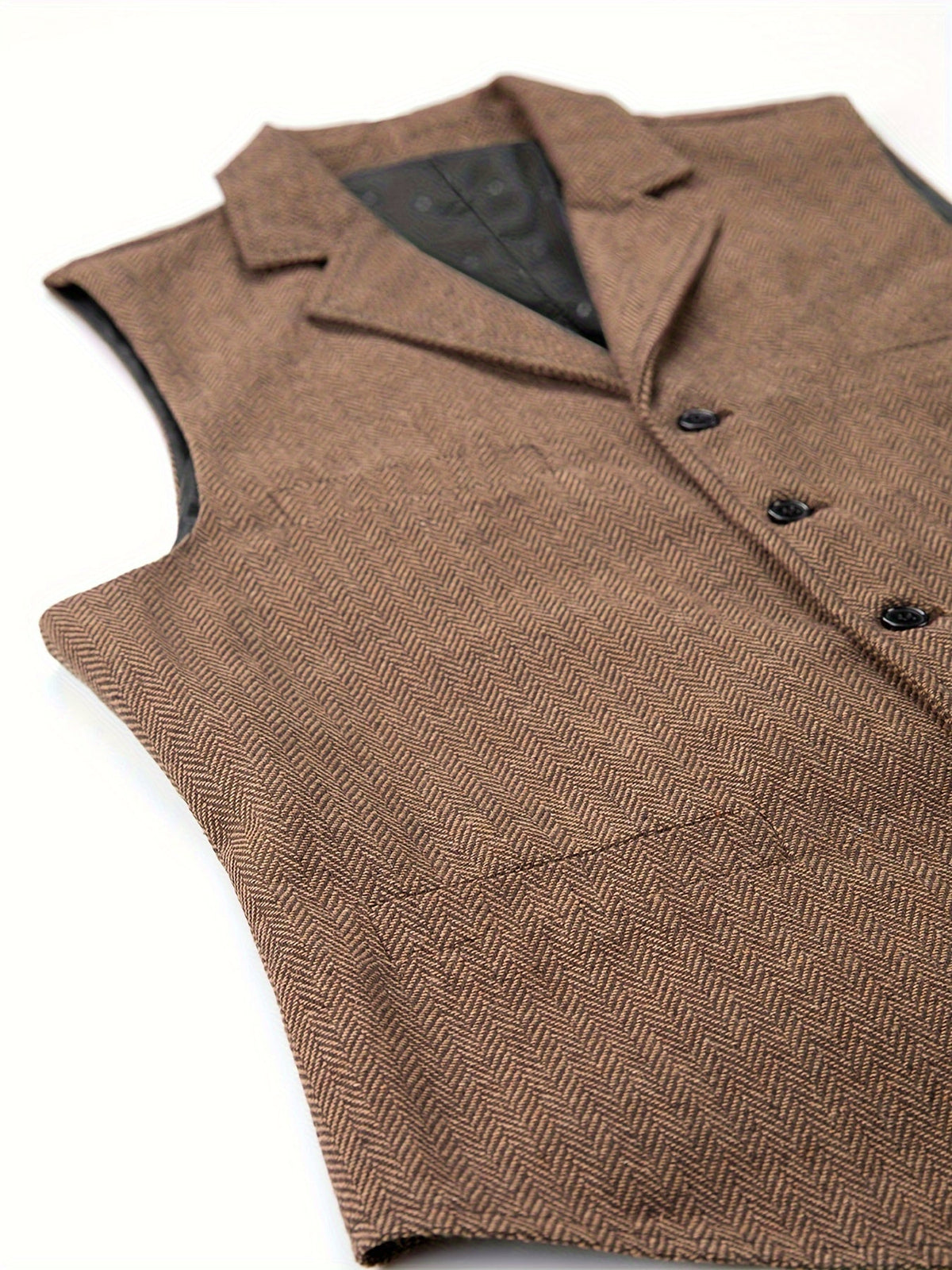 Herringbone Waistcoat in Refined Fabric for Formal or Smart-Casual Wear