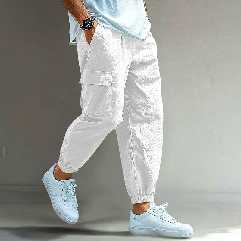 Relaxed Fit Cotton Cargo Pants for Casual Wear and Outdoor Activities