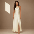 Champagne satin dress - Satinni