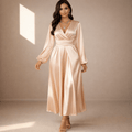 Champagne satin dress - Satinni