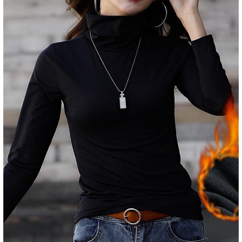 Cozy Turtleneck Top in Soft Fabric for Casual Wear and Layering - Satinni