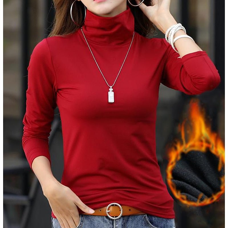 Cozy Turtleneck Top in Soft Fabric for Casual Wear and Layering - Satinni