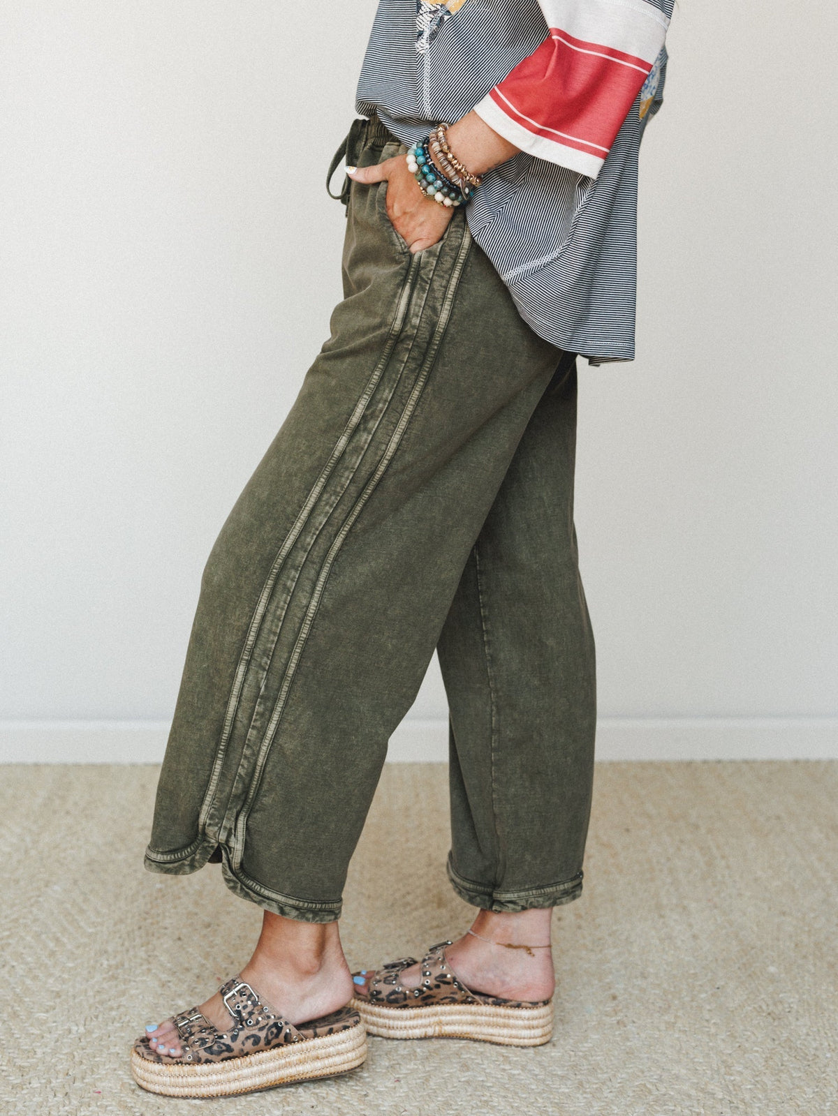 Cropped Wide Leg Pant – Olive, Comfy Fit, Casual Wear, Everyday Style