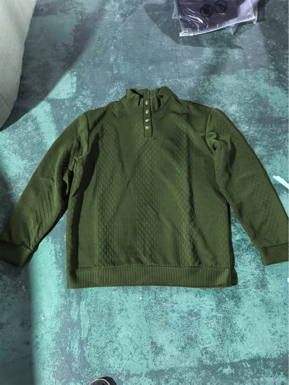 Stand Collar Button Henley Sweater for Men | Comfortable Knit Casual Wear